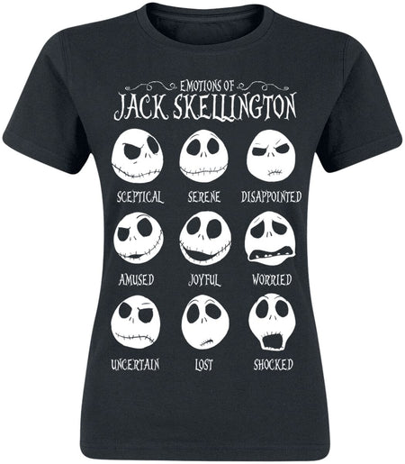 T-Shirt Manches courtes Disney de L'Étrange Noël De Monsieur Jack - Disney - Jack Skellington - S à XXL - pour Femme - noir - L'Étrange Noël De Monsieur Jack