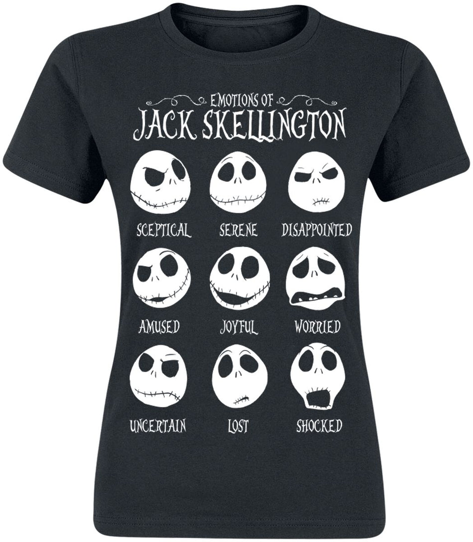 T-Shirt Manches courtes Disney de L'Étrange Noël De Monsieur Jack - Disney - Jack Skellington - S à XXL - pour Femme - noir - L'Étrange Noël De Monsieur Jack