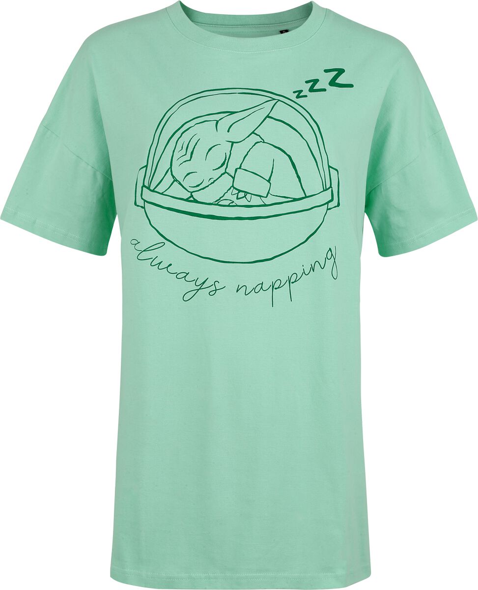 T-Shirt Oversize Disney de Star Wars - Grogu Sieste - Oversize - S à XXL - pour Femme - vert clair - Star Wars