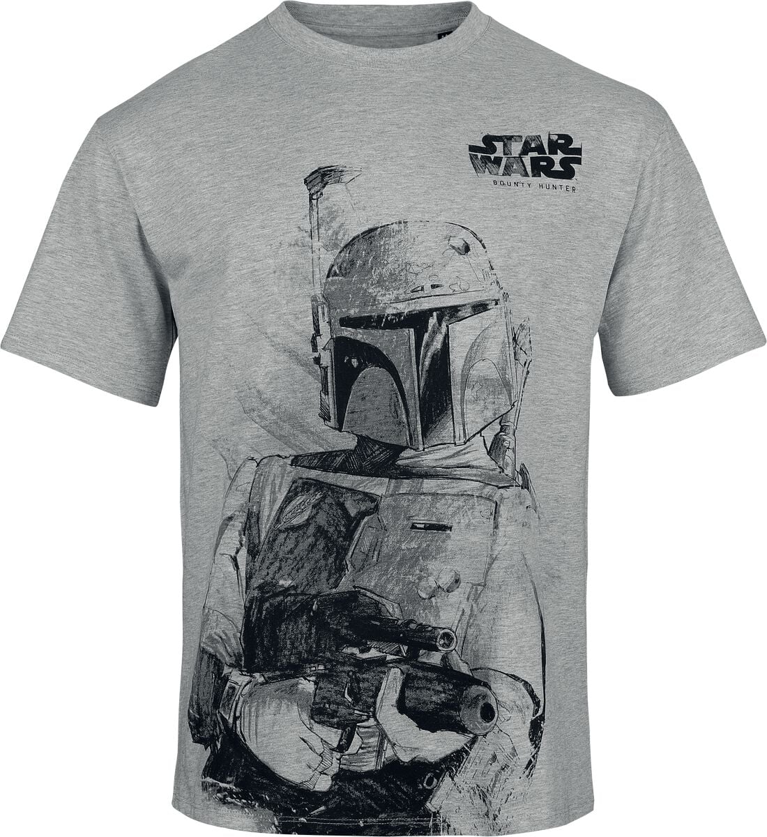 T-Shirt Manches courtes Disney de Star Wars - Bounty Hunter - S à XXL - pour Homme - gris clair chiné - Star Wars