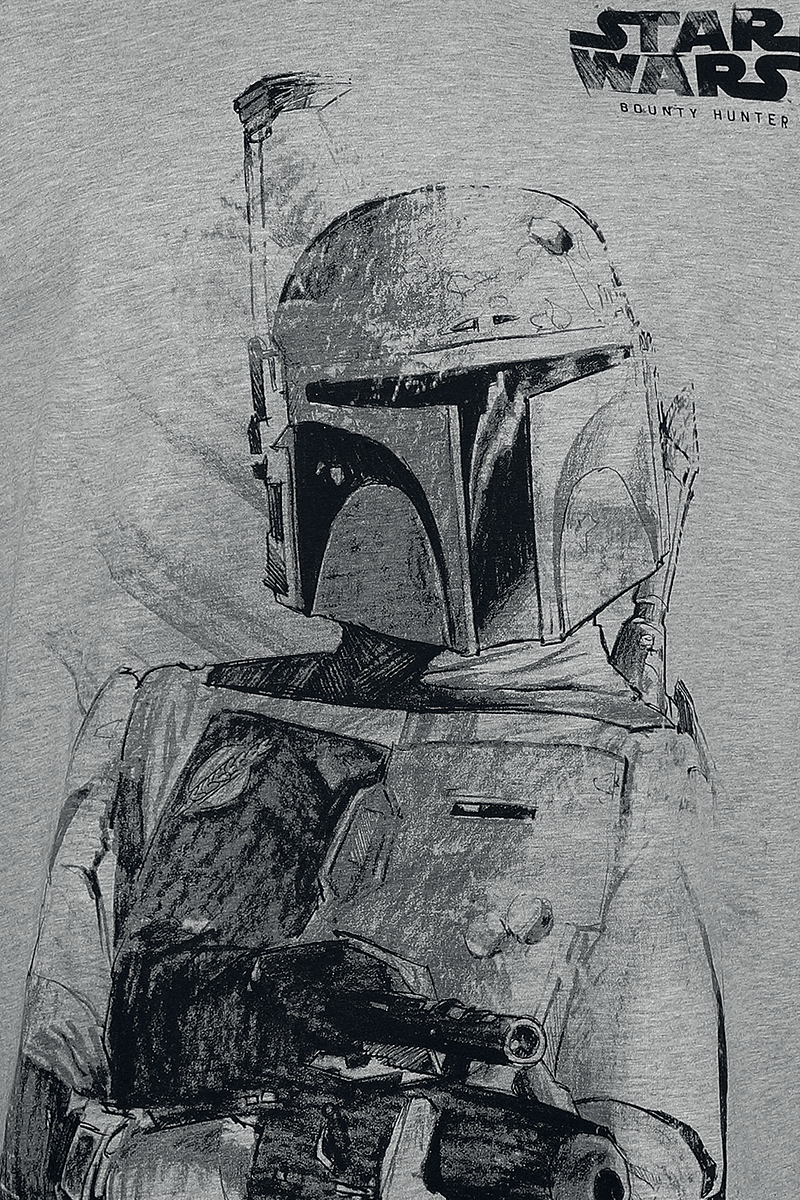 T-Shirt Manches courtes Disney de Star Wars - Bounty Hunter - S à XXL - pour Homme - gris clair chiné - Star Wars - View 2
