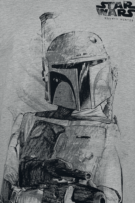 T-Shirt Manches courtes Disney de Star Wars - Bounty Hunter - S à XXL - pour Homme - gris clair chiné - Star Wars - View 2