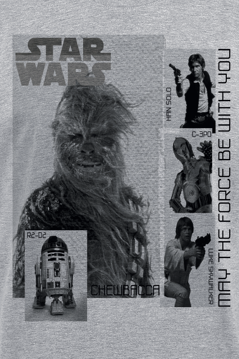 T-Shirt Manches courtes Disney de Star Wars - May the force be with you - S à XXL - pour Homme - gris clair chiné - Star Wars - View 2