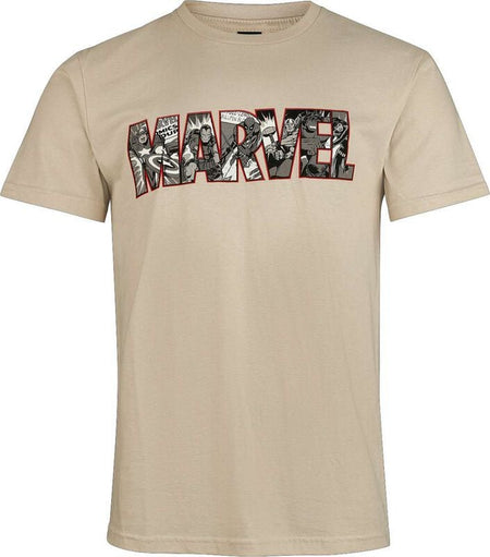 T-Shirt Manches courtes Disney de Marvel - Comics Logo Heroes - S à XXL - pour Homme - sable - Marvel