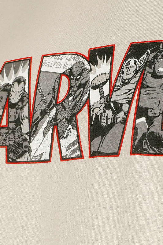 T-Shirt Manches courtes Disney de Marvel - Comics Logo Heroes - S à XXL - pour Homme - sable - Marvel - View 2