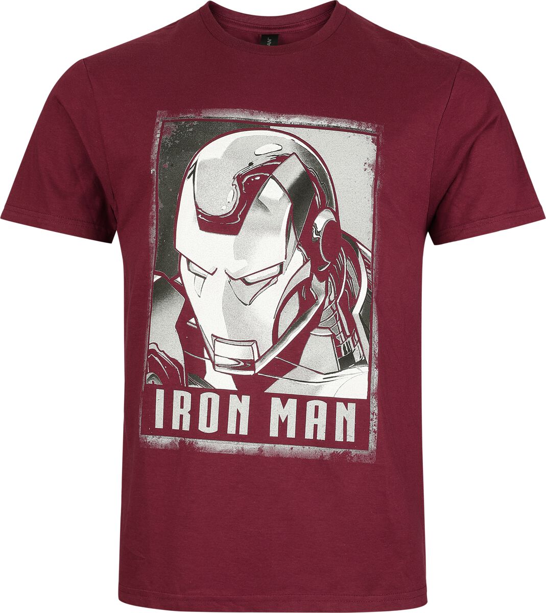 T-Shirt Manches courtes Disney de Iron Man - Head - S à XXL - pour Homme - rouge foncé - Iron Man