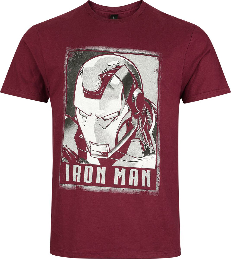 T-Shirt Manches courtes Disney de Iron Man - Head - S à XXL - pour Homme - rouge foncé - Iron Man