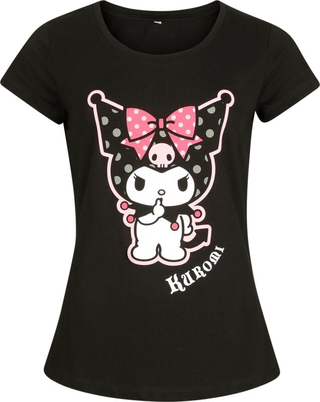 T-Shirt Manches courtes  de Hello Kitty - Hello Kitty and Friends - Kuromi - S à 3XL - pour Femme - noir - Hello Kitty