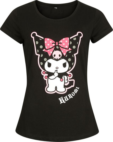 T-Shirt Manches courtes  de Hello Kitty - Hello Kitty and Friends - Kuromi - S à 3XL - pour Femme - noir - Hello Kitty