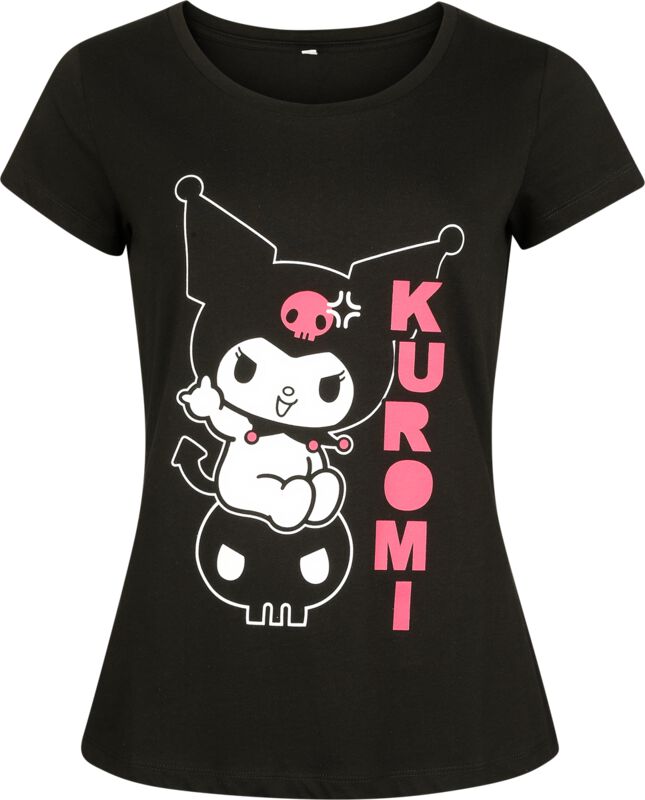 T-Shirt Manches courtes  de Hello Kitty - Hello Kitty and Friends - Kuromi - S à 3XL - pour Femme - noir - Hello Kitty