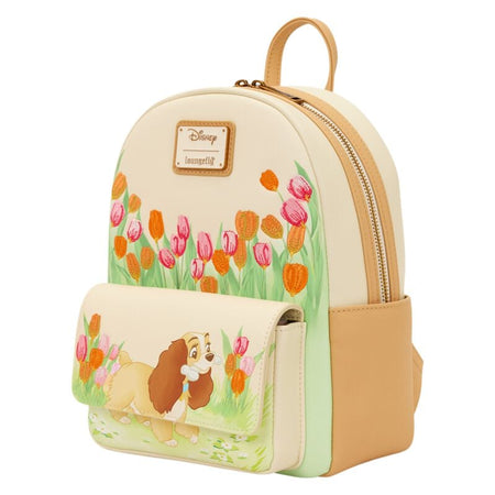 Mini Sac À Dos Disney de La Belle Et Le Clochard - Loungefly - La Belle et le Clochard - Tulipes Pastels - pour Unisexe - multicolore - La Belle Et Le Clochard