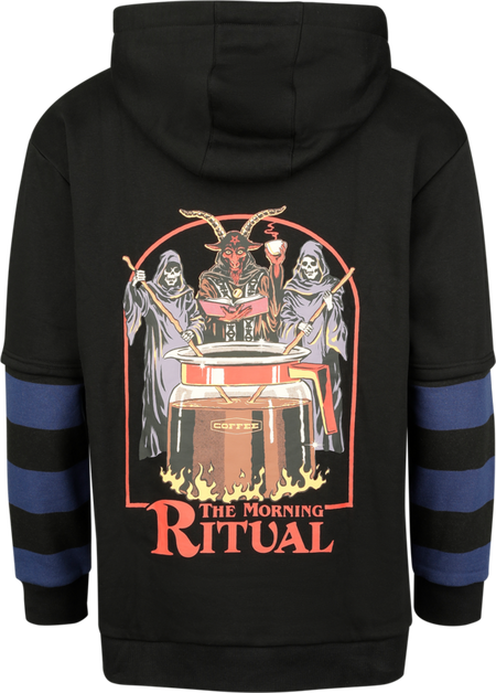Sweat-shirt à capuche Fun de Steven Rhodes - The Morning Ritual - Oversize - S à XXL - pour Homme - bleu/noir - Steven Rhodes - View 2