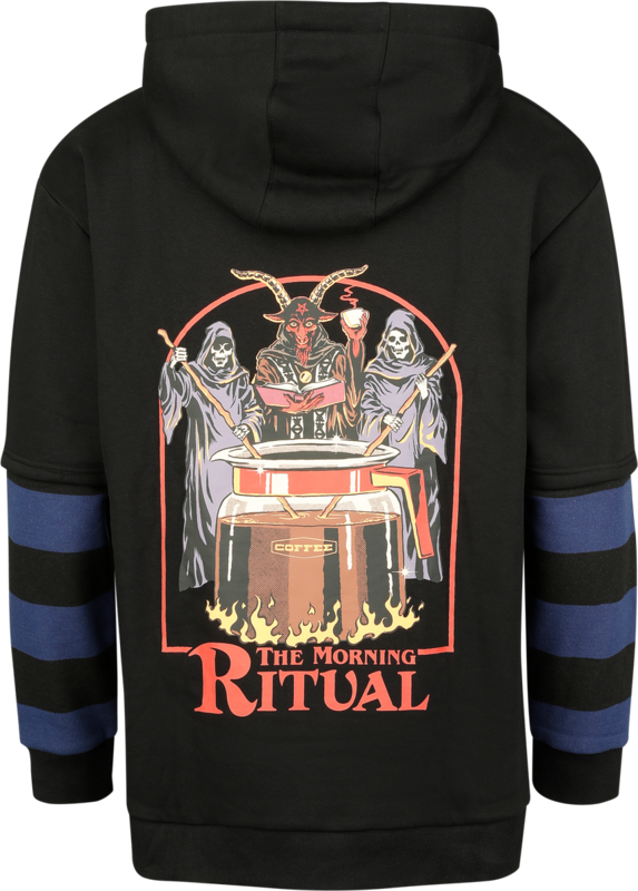 Sweat-shirt à capuche Fun de Steven Rhodes - The Morning Ritual - Oversize - S à XXL - pour Homme - bleu/noir - Steven Rhodes - View 2