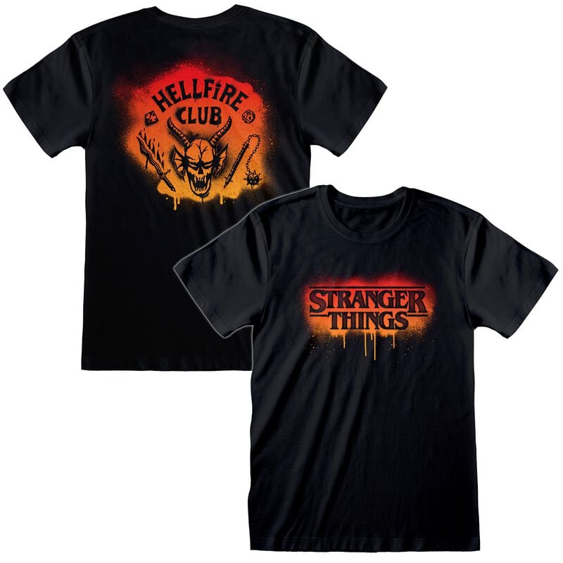 T-Shirt Manches courtes  de Stranger Things - Spray Paint Hellfire - S à XXL - pour Homme - noir - Stranger Things