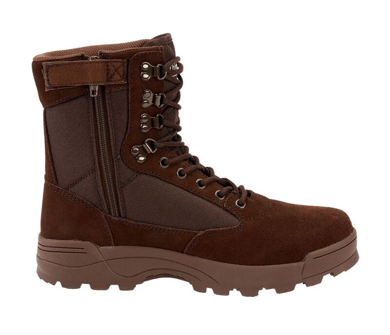 Bottes  de Brandit - Tactical Boots Zipper - EU39 à EU44 - pour Homme - marron - Brandit