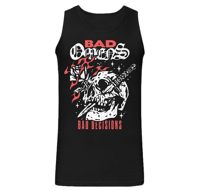 Débardeur  de Bad Omens - Bad Decision Skull With Knife - S à XL - pour Homme - noir - Bad Omens