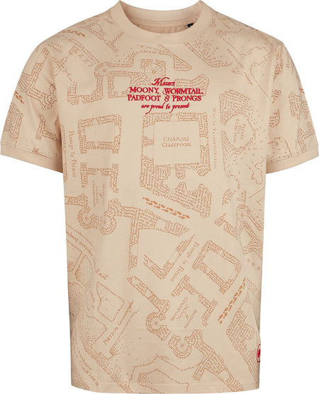 T-Shirt Oversize  de Harry Potter - Carte du Maraudeur - Oversize - S à XXL - pour Homme - sable - Harry Potter