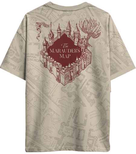 T-Shirt Oversize  de Harry Potter - Carte du Maraudeur - Oversize - S à XXL - pour Homme - sable - Harry Potter - View 2