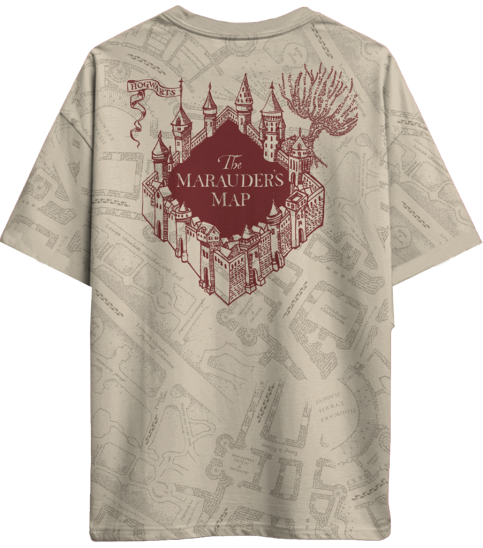 T-Shirt Oversize  de Harry Potter - Carte du Maraudeur - Oversize - S à XXL - pour Homme - sable - Harry Potter - View 2