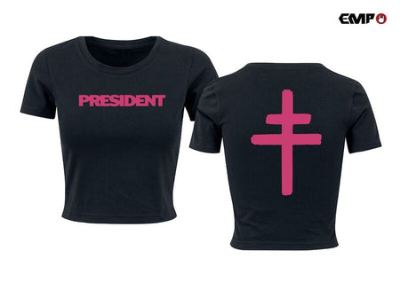 T-Shirt Manches courtes  de President - Cross - S à XXL - pour Femme - noir - President