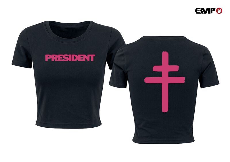 T-Shirt Manches courtes  de President - Cross - S à XXL - pour Femme - noir - President