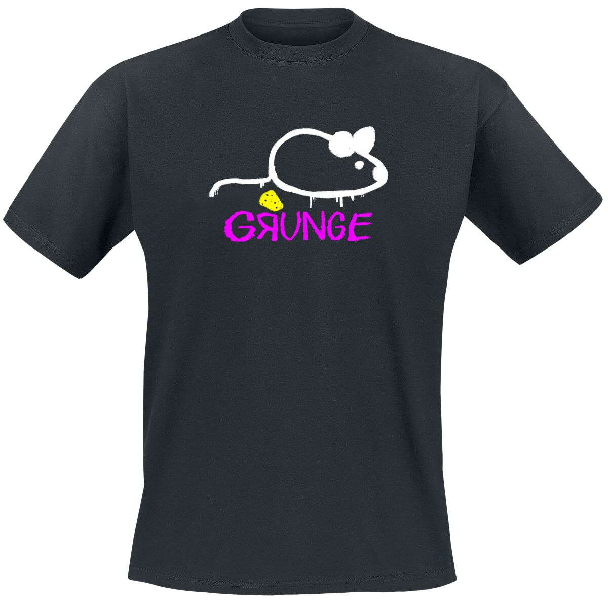 T-Shirt Manches courtes Fun de Tierisch - Souris Grunge - M à 3XL - pour Homme - noir - Tierisch