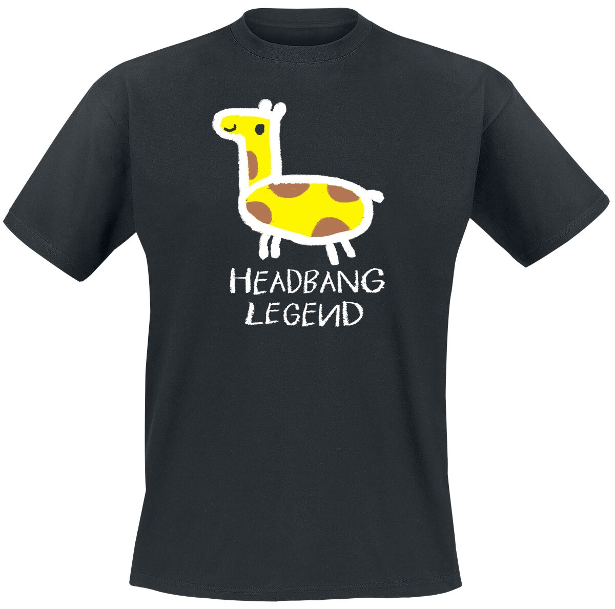 T-Shirt Manches courtes Fun de Tierisch - Giraffe Légende du Headbang - L à 3XL - pour Homme - noir - Tierisch