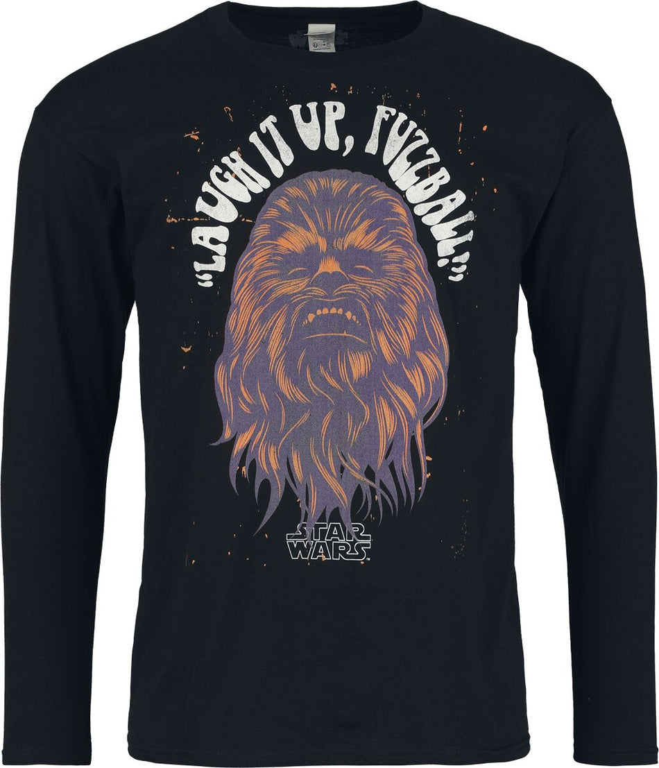 T-shirt manches longues Disney de Star Wars - Laught It Up Fuzzball - S à XXL - pour Homme - noir - Star Wars