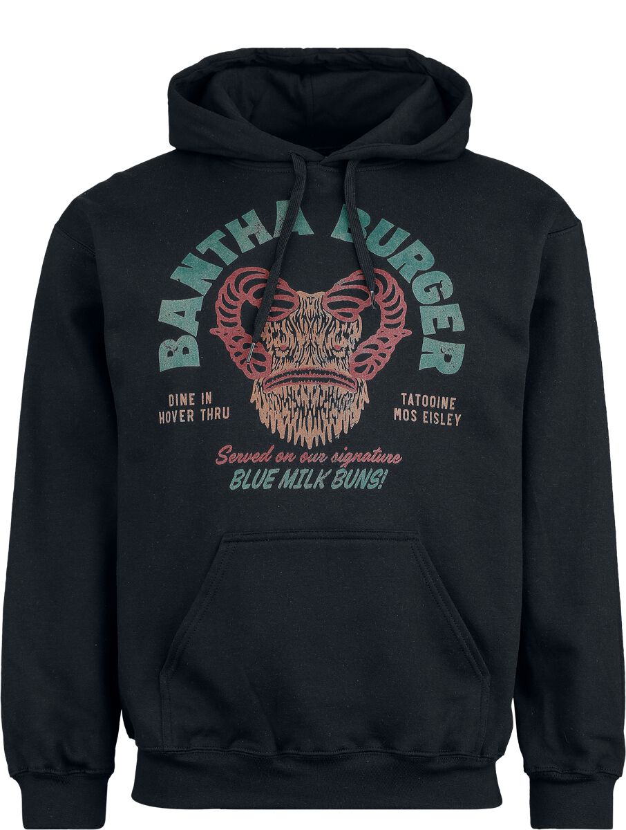 Sweat-shirt à capuche Disney de Star Wars - Bantha Burger - S à XXL - pour Homme - noir - Star Wars