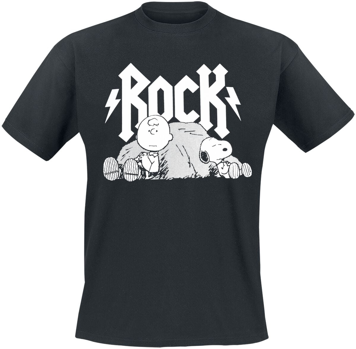 T-Shirt Manches courtes  de Snoopy - Snoopy & Charlie Brown - Rock - S à 3XL - pour Homme - noir - Snoopy