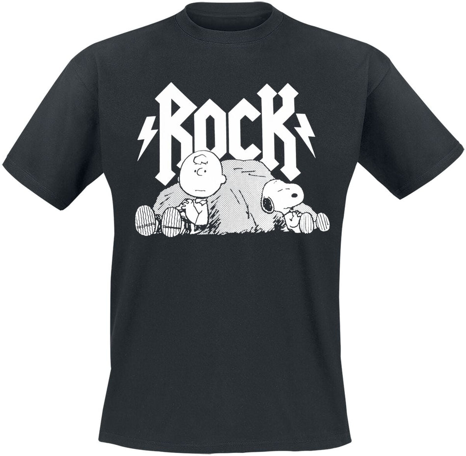 T-Shirt Manches courtes  de Snoopy - Snoopy & Charlie Brown - Rock - S à 3XL - pour Homme - noir - Snoopy