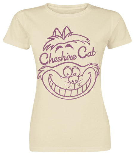 T-Shirt Manches courtes Disney de Alice Au Pays Des Merveilles - Chat du Cheshire - Smile - S à XXL - pour Femme - naturel - Alice Au Pays Des Merveilles