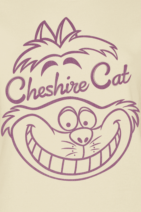 T-Shirt Manches courtes Disney de Alice Au Pays Des Merveilles - Chat du Cheshire - Smile - S à XXL - pour Femme - naturel - Alice Au Pays Des Merveilles - View 2