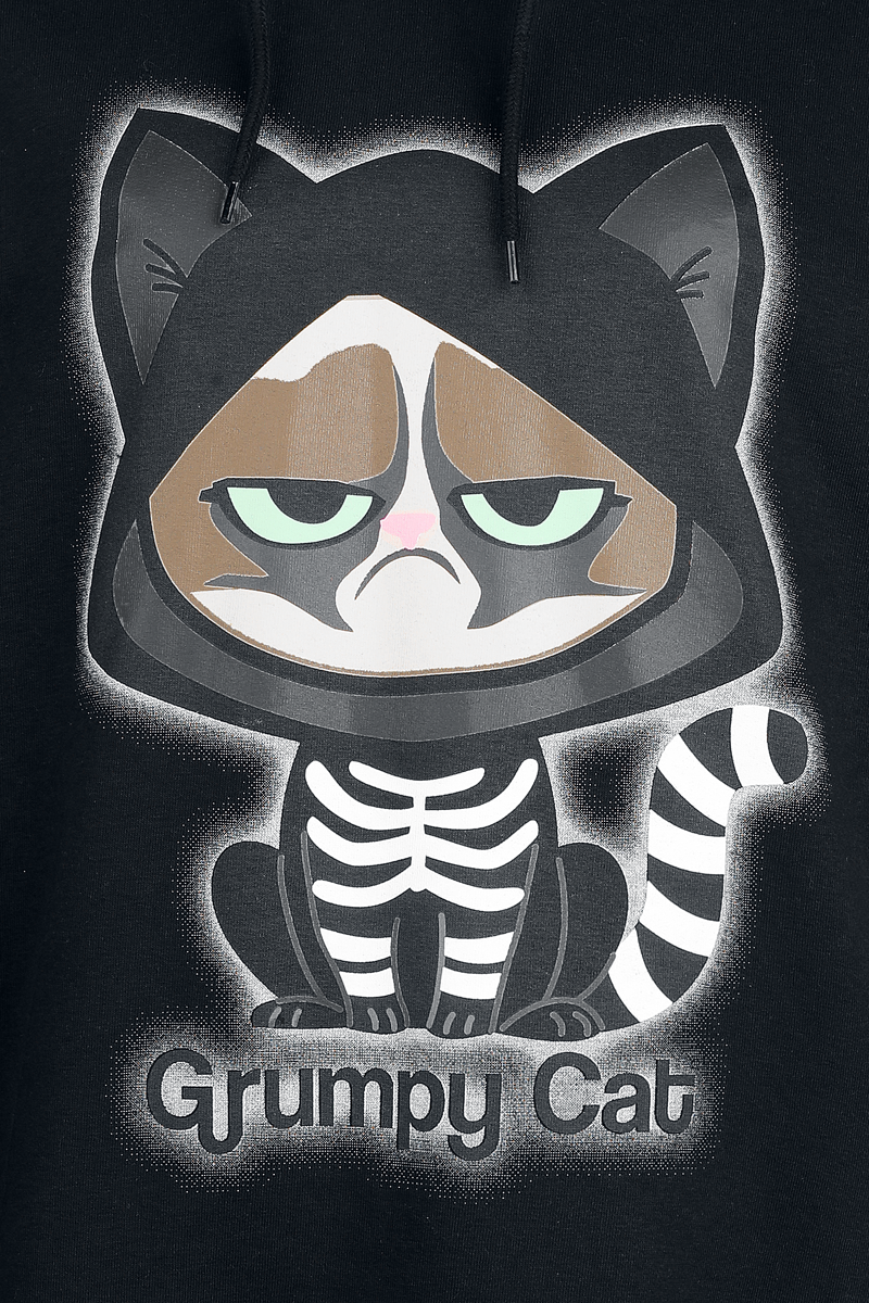 Sweat-shirt à capuche  de Grumpy Cat - Grumpy Cat - Oversize - S à XXL - pour Femme - noir - Grumpy Cat - View 2