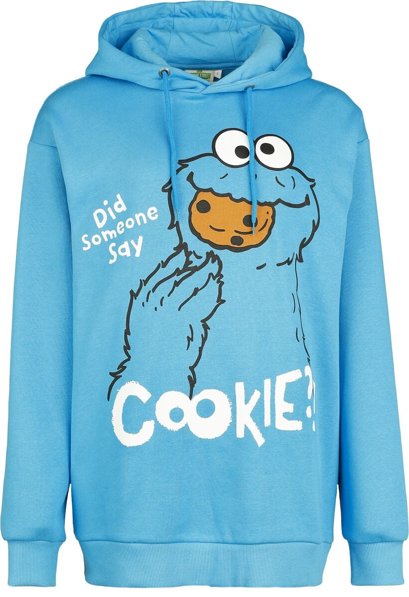 Sweat-shirt à capuche  de Sesame Street - Cookie Monster - Did someone say Cookie?! - Oversize - S à XXL - pour Femme - bleu - Sesame Street