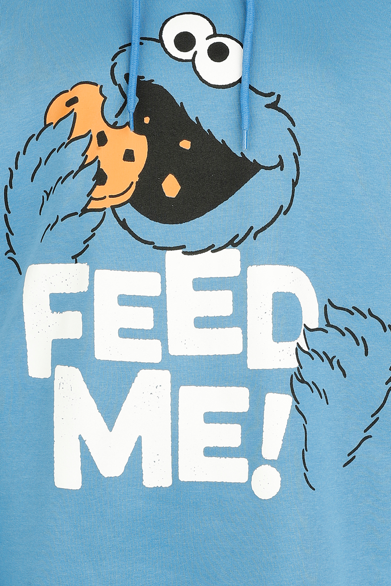 Sweat-shirt à capuche  de Sesame Street - Cookie Monster - Feed Me! - Oversize - S à 3XL - pour Femme - bleu - Sesame Street - View 2