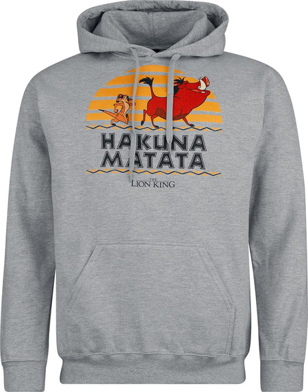 Sweat-shirt à capuche Disney de Le Roi Lion - Hakuna Matata - Pumba & Timon - S à XXL - pour Homme - gris - Le Roi Lion