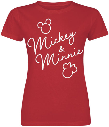T-Shirt Manches courtes Disney de Mickey Mouse - Mickey & Minnie Classic Signatures - S à XXL - pour Femme - rouge - Mickey Mouse