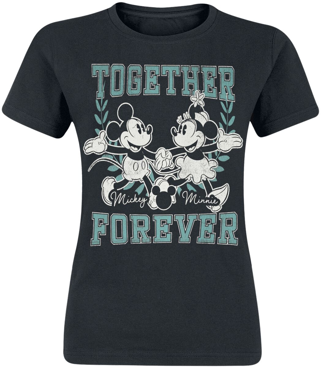 T-Shirt Manches courtes Disney de Mickey Mouse - Mickey & Minnie Together Forever - S à XXL - pour Femme - noir - Mickey Mouse