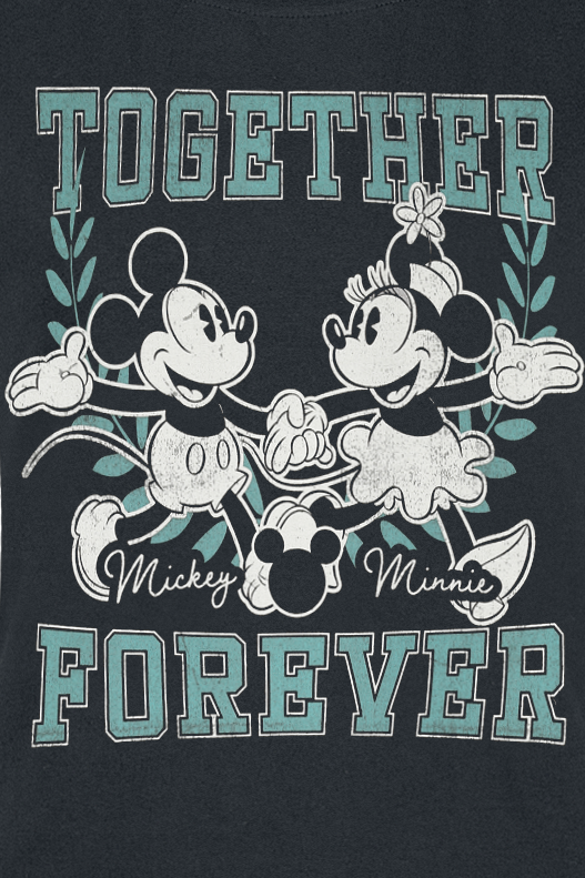 T-Shirt Manches courtes Disney de Mickey Mouse - Mickey & Minnie Together Forever - S à XXL - pour Femme - noir - Mickey Mouse - View 2