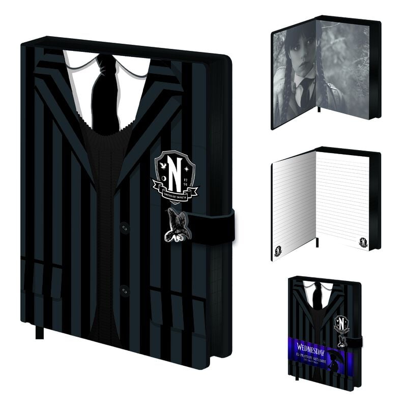 Carnet de notes  de Wednesday - Uniform - pour Indifférent - noir/blanc - Wednesday