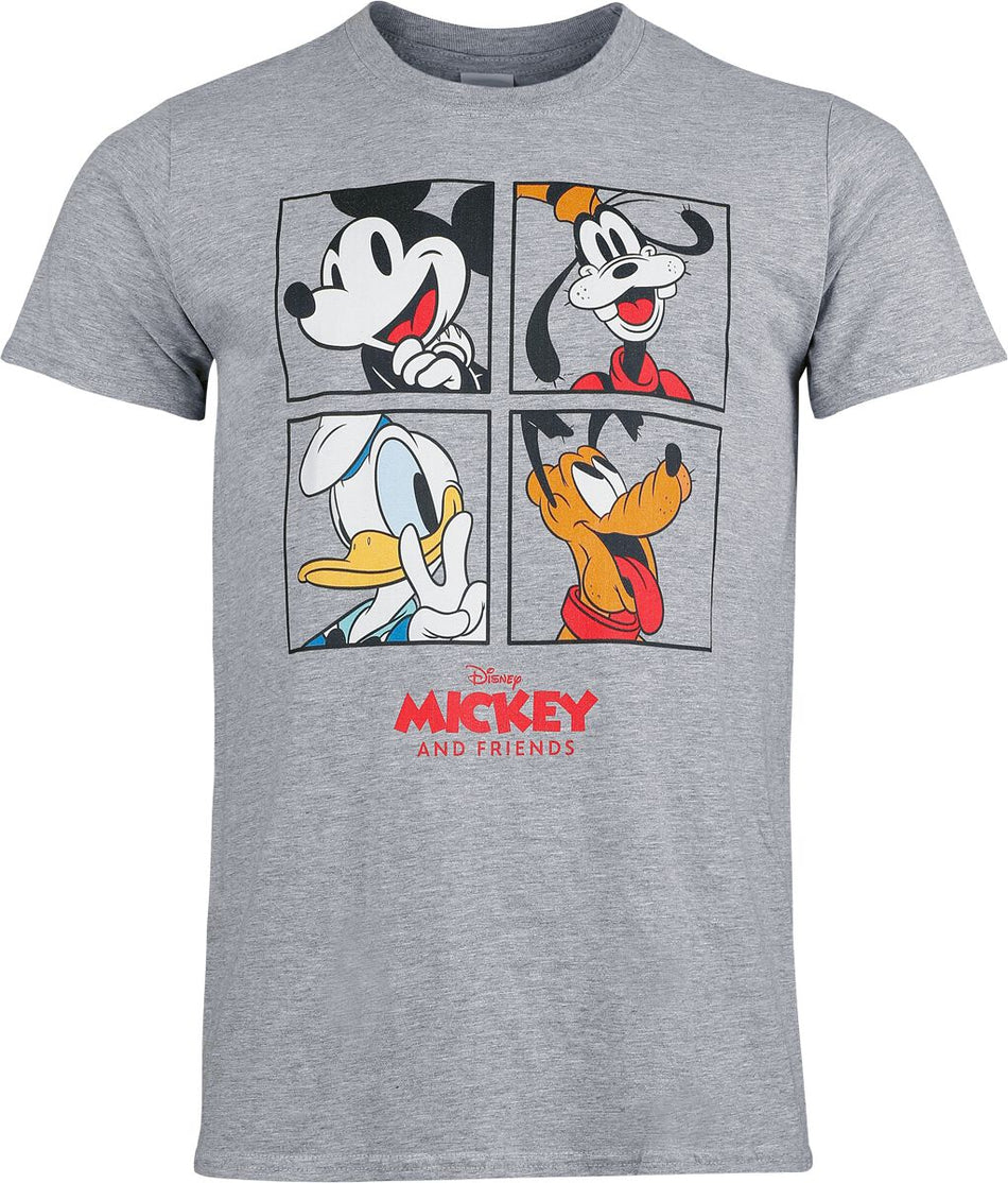 T-Shirt Manches courtes Disney de Mickey Mouse - Mickey And Friends Four Box - S à XXL - pour Homme - gris clair - Mickey Mouse