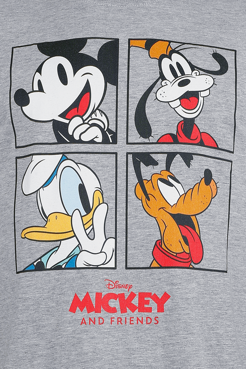 T-Shirt Manches courtes Disney de Mickey Mouse - Mickey And Friends Four Box - S à XXL - pour Homme - gris clair - Mickey Mouse - View 2