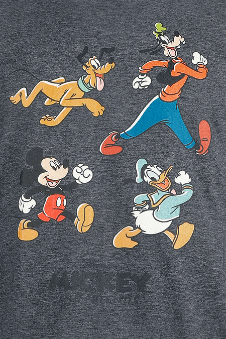 T-Shirt Manches courtes Disney de Mickey & Minnie Mouse - Mickey & Ses Amis - S à XXL - pour Homme - gris foncé - Mickey & Minnie Mouse - View 2