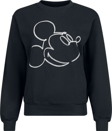 Sweat-shirt Disney de Mickey Mouse - Mickey Mono Sketch - S à L - pour Femme - noir - Mickey Mouse