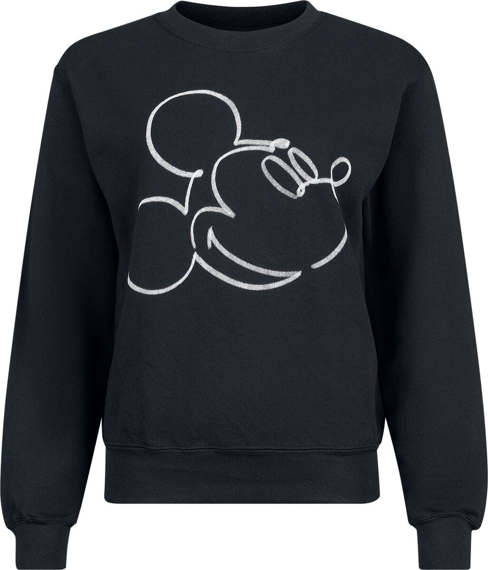 Sweat-shirt Disney de Mickey Mouse - Mickey Mono Sketch - S à L - pour Femme - noir - Mickey Mouse
