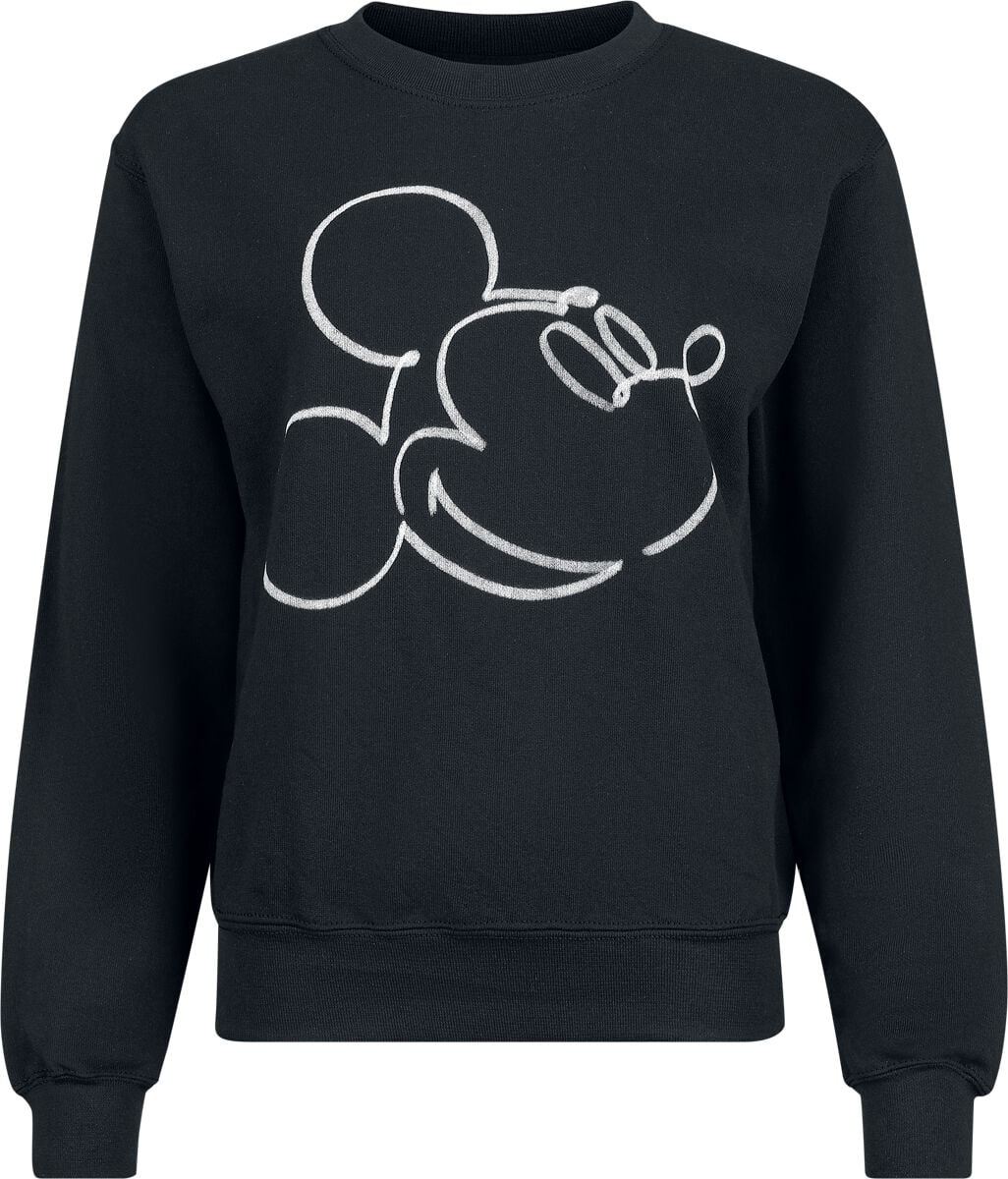 Sweat-shirt Disney de Mickey & Minnie Mouse - Mickey - Croquis - S à XXL - pour Femme - noir - Mickey & Minnie Mouse