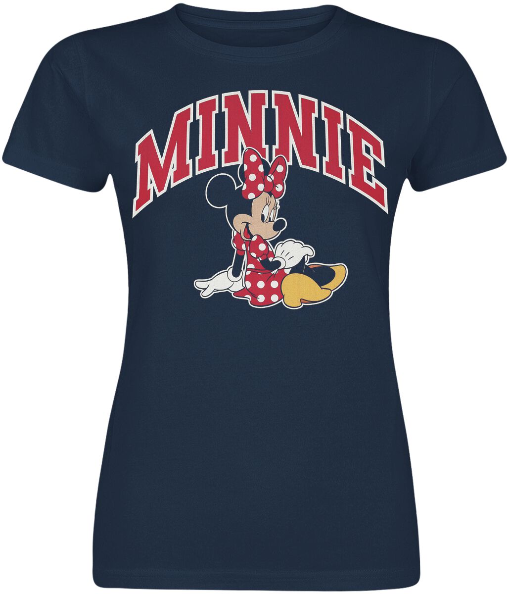 T-Shirt Manches courtes Disney de Mickey Mouse - Minnie Mouse Sitting - S à XL - pour Femme - marine - Mickey Mouse