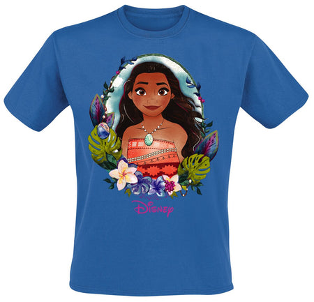 T-Shirt Manches courtes Disney de Vaiana - Vaiana - Portrait Floral - S à XXL - pour Femme - bleu roi - Vaiana