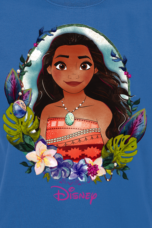 T-Shirt Manches courtes Disney de Vaiana - Vaiana - Portrait Floral - S à XXL - pour Femme - bleu roi - Vaiana - View 2